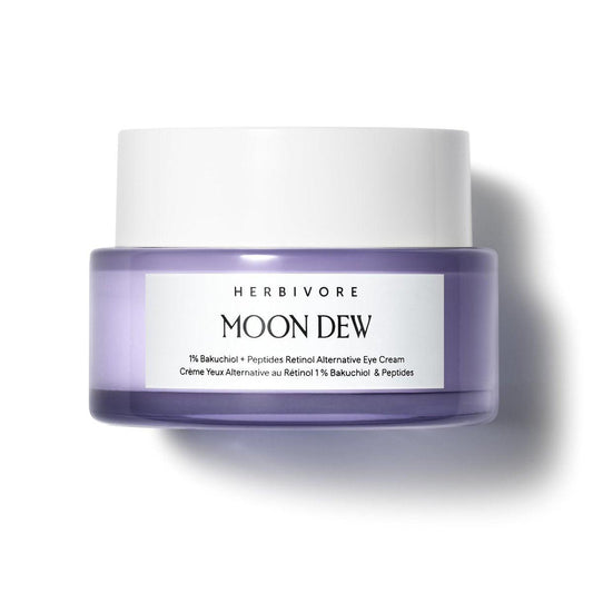 HERBIVORE Moon Dew 1% Bakuchiol + Peptide Retinol-Alternative Anti-Aging Augencreme – Reduziert feine Linien, Falten & Schwellungen, pflanzlich, vegan, tierversuchsfrei, 15 ml
