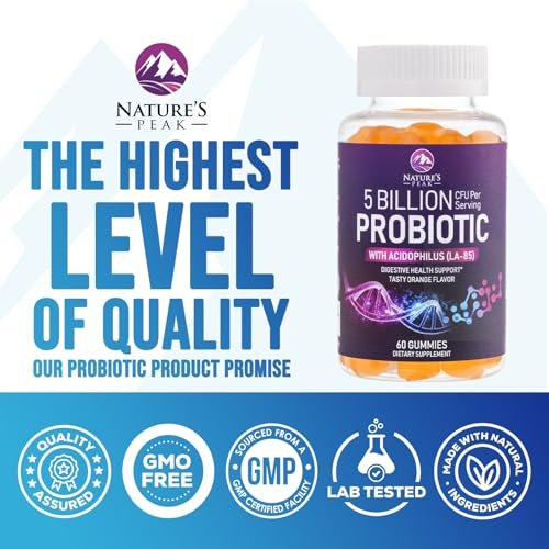 Probiotische Gummibärchen mit 6 Premium-Probiotika-Stämmen – Tägliche Darmgesundheit für Frauen, Männer & Teenager – Natürliche Verdauungsunterstützung & Immunsystem – 60 Gummis