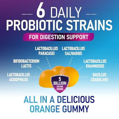 Probiotische Gummibärchen mit 6 Premium-Probiotika-Stämmen – Tägliche Darmgesundheit für Frauen, Männer & Teenager – Natürliche Verdauungsunterstützung & Immunsystem – 60 Gummis