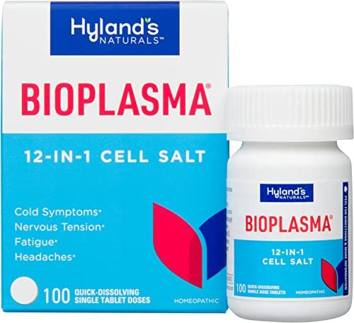 Hyland's Bioplasma Zellsalze Tabletten – Homöopathische Kombination vitaler Zellsalze für Erkältungssymptome, nervöse Anspannung, Müdigkeit und Kopfschmerzen, 100 Stück