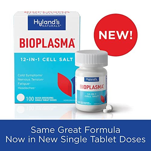 Hyland's Bioplasma Zellsalze Tabletten – Homöopathische Kombination vitaler Zellsalze für Erkältungssymptome, nervöse Anspannung, Müdigkeit und Kopfschmerzen, 100 Stück