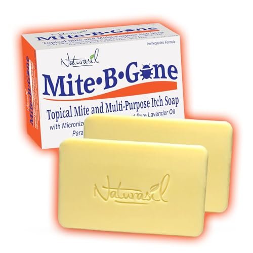 Mite-B-Gone Relief Seife – Schnelle Anti-Juckreiz Schwefelbehandlung bei Milben, Insekten- & Mückenstichen, Juckreiz & Unbehagen – Kindersicher – Wirksam für alle Hauttypen – 5 oz Riegel (2er-Pack)