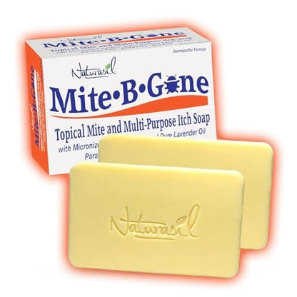 Mite-B-Gone Relief Seife – Schnelle Anti-Juckreiz Schwefelbehandlung bei Milben, Insekten- & Mückenstichen, Juckreiz & Unbehagen – Kindersicher – Wirksam für alle Hauttypen – 5 oz Riegel (2er-Pack)