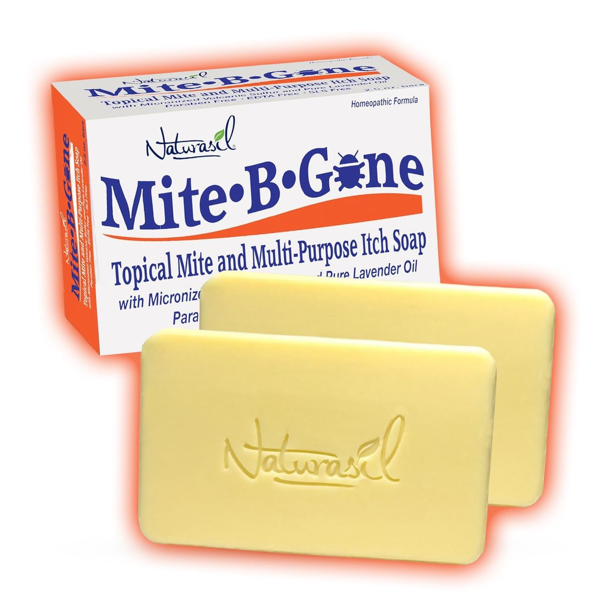 Mite-B-Gone Relief Seife – Schnelle Anti-Juckreiz Schwefelbehandlung bei Milben, Insekten- & Mückenstichen, Juckreiz & Unbehagen – Kindersicher – Wirksam für alle Hauttypen – 5 oz Riegel (2er-Pack)