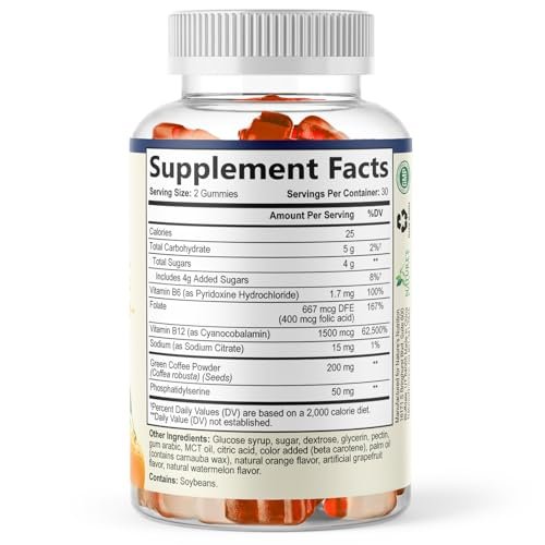 Gehirn-Gummis mit 3-facher Stärke - Nootropika für Gedächtnis, Fokus & Konzentration - mit Phosphatidylserin, B6, B12 & Nootropika - 60 Gummis