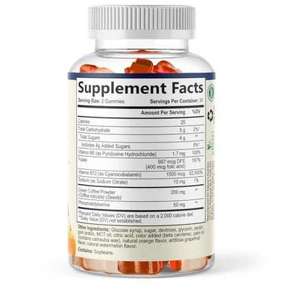 Gehirn-Gummis mit 3-facher Stärke - Nootropika für Gedächtnis, Fokus & Konzentration - mit Phosphatidylserin, B6, B12 & Nootropika - 60 Gummis