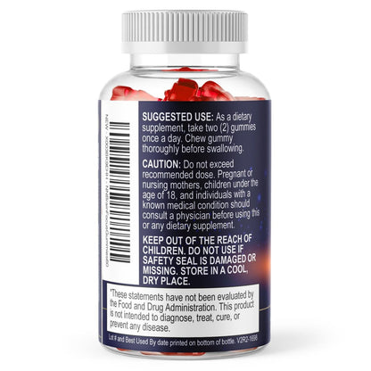Gehirn-Nahrungsergänzungsmittel für Gedächtnis & Fokus mit Phosphatidylserin, Nootropikum Memory Gummis für Gehirngesundheit, Konzentration, mentale & kognitive Unterstützung, Fokus-Vitamine mit B6 & B12 – 60 Gummis