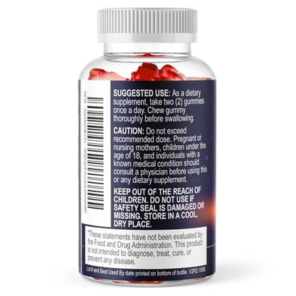Gehirn-Nahrungsergänzungsmittel für Gedächtnis & Fokus mit Phosphatidylserin, Nootropikum Memory Gummis für Gehirngesundheit, Konzentration, mentale & kognitive Unterstützung, Fokus-Vitamine mit B6 & B12 – 60 Gummis