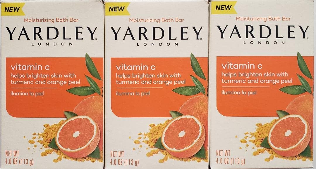 Yardley London Vitamin C Feuchtigkeitsspendender Badebar mit Kurkuma und Orangenschale, 113 g (3er-Pack)