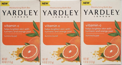 Yardley London Vitamin C Feuchtigkeitsspendender Badebar mit Kurkuma und Orangenschale, 113 g (3er-Pack)