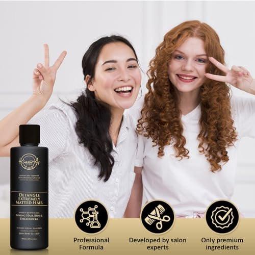 KizaiaCare Ultimate Matted Hair Detangler – Schmerzfreie Entwirrung für verfilztes, verknotetes und verworrenes Haar | Für Erwachsene & Kinder | 400 ml