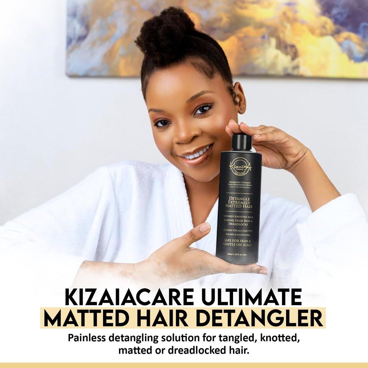 KizaiaCare Ultimate Matted Hair Detangler – Schmerzfreie Entwirrung für verfilztes, verknotetes und verworrenes Haar | Für Erwachsene & Kinder | 400 ml