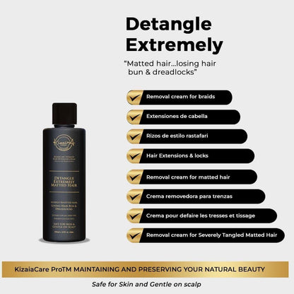 KizaiaCare Ultimate Matted Hair Detangler – Schmerzfreie Entwirrung für verfilztes, verknotetes und verworrenes Haar | Für Erwachsene & Kinder | 400 ml