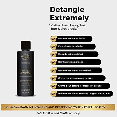 KizaiaCare Ultimate Matted Hair Detangler – Schmerzfreie Entwirrung für verfilztes, verknotetes und verworrenes Haar | Für Erwachsene & Kinder | 400 ml