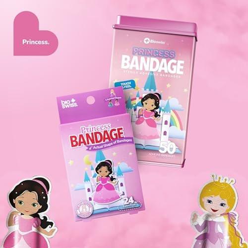 BioSwiss Pflaster Prinzessin, selbstklebende Wundpflaster, 50 Stück, latexfrei, steril