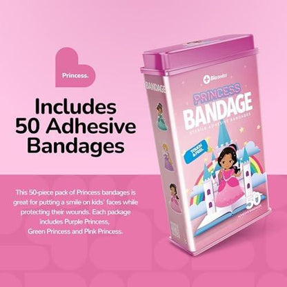 BioSwiss Pflaster Prinzessin, selbstklebende Wundpflaster, 50 Stück, latexfrei, steril
