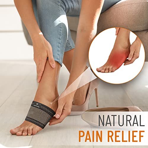 Copper Edge Kupfer-Fußgewölbestütze bei Plantarfasziitis – 2 Kompressions-Halbsocken für Damen und Herren, orthopädische Hilfe bei flachen, hohen und gesenkten Fußgewölben (Kupfer)