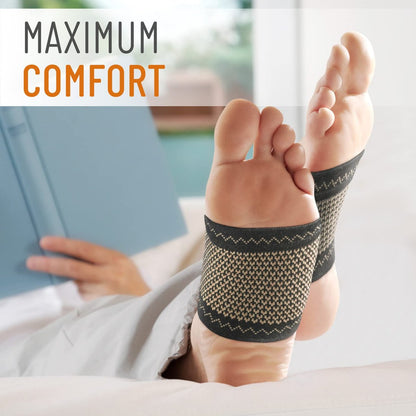 Copper Edge Kupfer-Fußgewölbestütze bei Plantarfasziitis – 2 Kompressions-Halbsocken für Damen und Herren, orthopädische Hilfe bei flachen, hohen und gesenkten Fußgewölben (Kupfer)