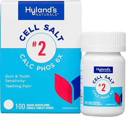 Hyland's Zellsalz Nr. 2 Calc Phos 6X Tabletten, natürliche homöopathische Linderung von Mundbeschwerden und Halsschmerzen, schnell lösliche Tabletten, 100 Stück