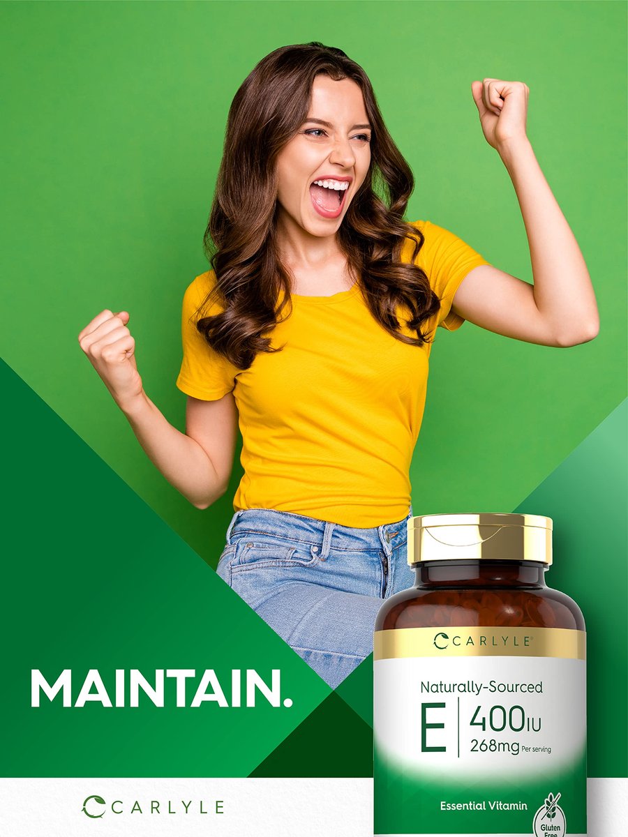Carlyle Vitamin E 400 IE Weichkapseln | 250 Stück | Natürlich gewonnenes Nahrungsergänzungsmittel für Männer und Frauen | Non-GMO und Glutenfrei
