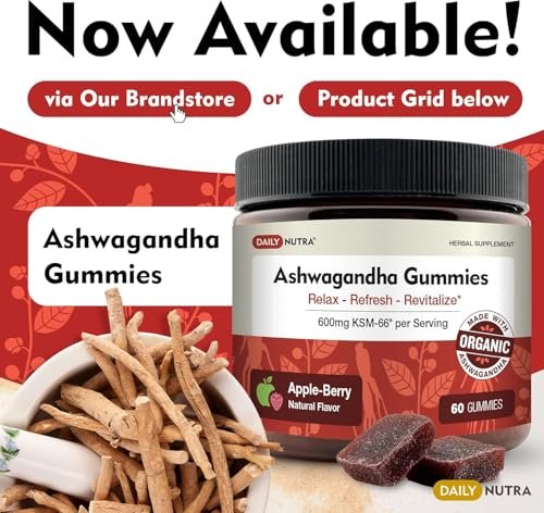 DailyNutra KSM-66 Ashwagandha 600mg Bioaktiver Wurzelextrakt - Hochdosiertes Nahrungsergänzungsmittel mit 5% Withanoliden | Lindert Müdigkeit, Fördert Entspannung, Konzentration, Energie & Muskelwachstum (60 Kapseln)