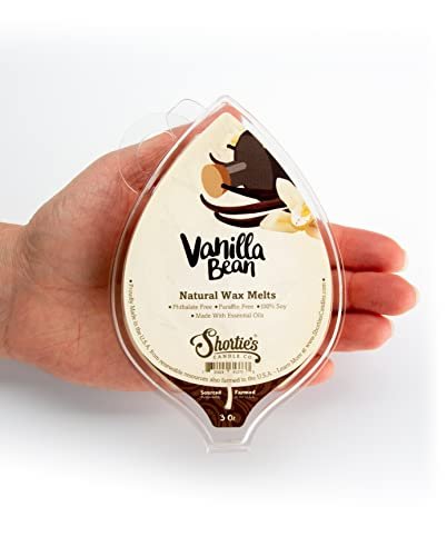 Shortie's Candle Company Vanille-Bohnen natürliche Sojawachs-Schmelzen – 1 stark duftender 85 g Riegel – Hergestellt mit 100 % Soja und ätherischen Duftölen – Phthalat- & paraffinfrei, vegan, ungiftig