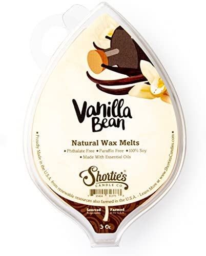 Shortie's Candle Company Vanille-Bohnen natürliche Sojawachs-Schmelzen – 1 stark duftender 85 g Riegel – Hergestellt mit 100 % Soja und ätherischen Duftölen – Phthalat- & paraffinfrei, vegan, ungiftig