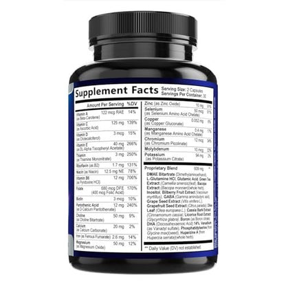 3X Gehirn-Nahrungsergänzungsmittel - Nootropika für Konzentration, Klarheit & Fokus - Gedächtnispillen mit Bacopa, Phosphatidylserin & DMAE - Gehirn-Booster, 120 Kapseln