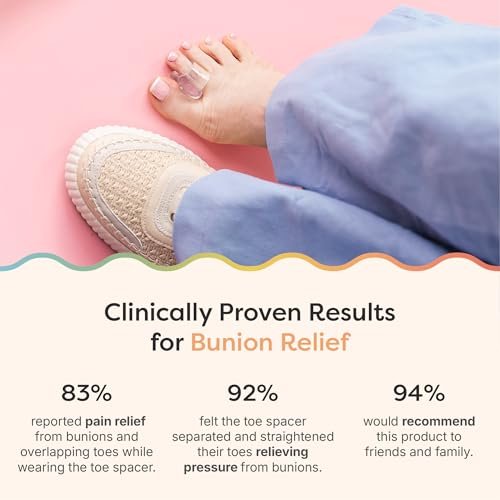 ZenToes Gel-Zehenspreizer für überlappende Zehen, Hallux Valgus, Großzehenausrichtung, Korrektor und Abstandshalter - 4er-Pack (Glitzer)
