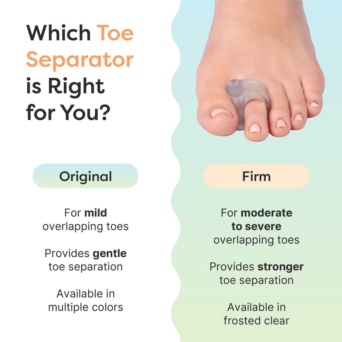 ZenToes Gel-Zehenspreizer für überlappende Zehen, Hallux Valgus, Großzehenausrichtung, Korrektor und Abstandshalter - 4er-Pack (Glitzer)