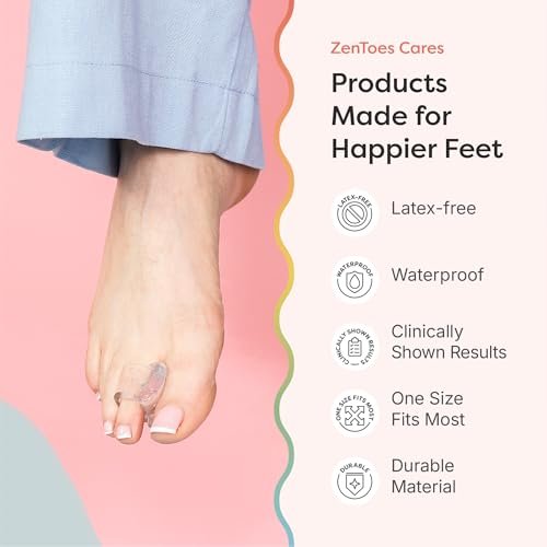 ZenToes Gel-Zehenspreizer für überlappende Zehen, Hallux Valgus, Großzehenausrichtung, Korrektor und Abstandshalter - 4er-Pack (Glitzer)