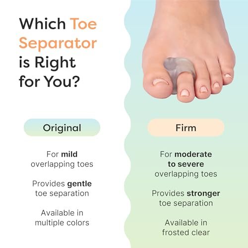 ZenToes Gel-Zehenspreizer für überlappende Zehen, Hallux Valgus, Großzehenausrichtung, Korrektor und Abstandshalter - 4er-Pack (Glitzer)