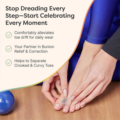 ZenToes Gel-Zehenspreizer für überlappende Zehen, Hallux Valgus, Großzehenausrichtung, Korrektor und Abstandshalter - 4er-Pack (Glitzer)