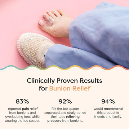 ZenToes Gel-Zehenspreizer für überlappende Zehen, Hallux Valgus, Großzehenausrichtung, Korrektor und Abstandshalter - 4er-Pack (Glitzer)