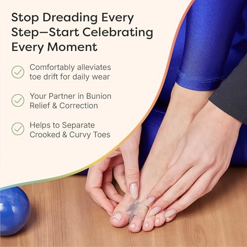 ZenToes Gel-Zehenspreizer für überlappende Zehen, Hallux Valgus, Großzehenausrichtung, Korrektor und Abstandshalter - 4er-Pack (Glitzer)