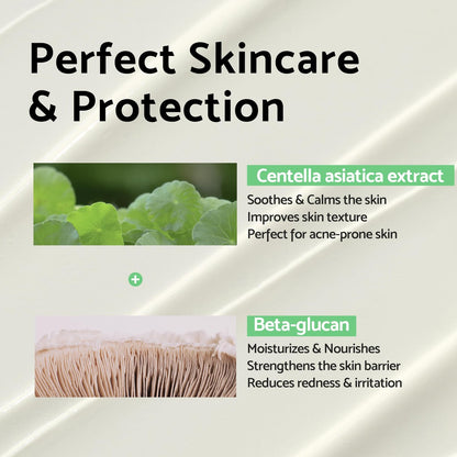 IUNIK Centella Calming Moisture Daily Sonnenschutz SPF 50+ PA++++ Matt & ohne weißen Schild – Centella Asiatica für trockene, fettige & empfindliche Haut – Vegane koreanische Hautpflege