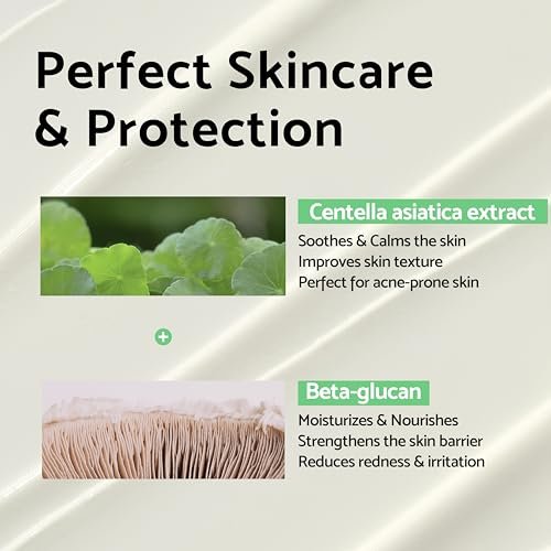IUNIK Centella Calming Moisture Daily Sonnenschutz SPF 50+ PA++++ Matt & ohne weißen Schild – Centella Asiatica für trockene, fettige & empfindliche Haut – Vegane koreanische Hautpflege