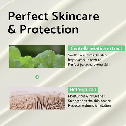 IUNIK Centella Calming Moisture Daily Sonnenschutz SPF 50+ PA++++ Matt & ohne weißen Schild – Centella Asiatica für trockene, fettige & empfindliche Haut – Vegane koreanische Hautpflege