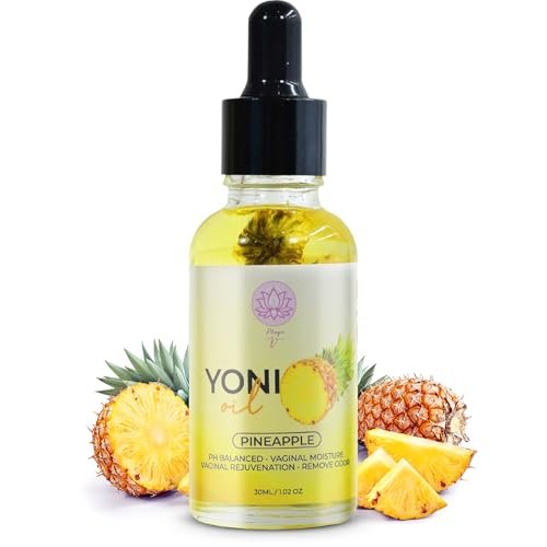 Magic V Yoni Oil für Frauen – Organische Intimpflege, Vaginalfeuchtigkeitscreme, pH-Gleichgewicht & Geruchskontrolle, beruhigt eingewachsene Haare & Rasurbrand – Ananasduft