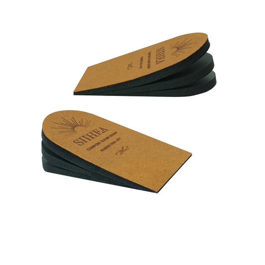 SIIHEA Verstellbare Fersenerhöhungen für Schuhe, 1/4 Zoll Höhenzunahme Einlegesohlen für Achillessehnenentzündung, Fersenschmerzen, Beinlängendifferenz, Plantarfasziitis, Schuherhöhungen (Klein (1 Paar), Braun)