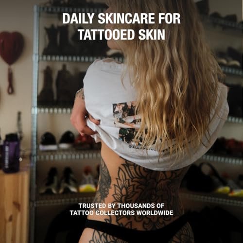 Stories & Ink Tattoo Care | Tägliche Feuchtigkeitspflege für verheilte Tattoos | Schnell einziehende Lotion mit UV-Schutz gegen Verblassen, 200 ml