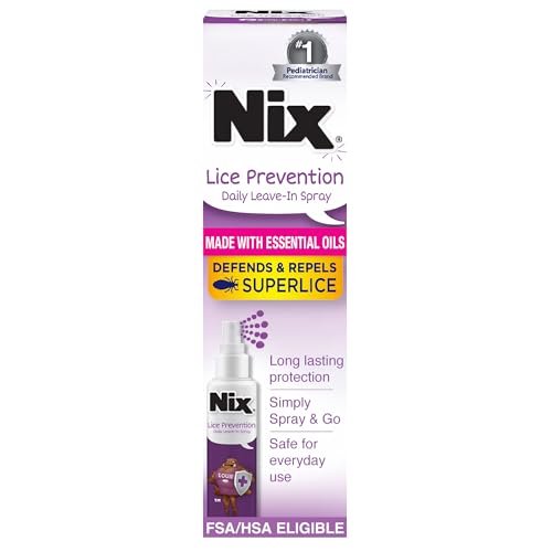 Nix Lice Prevention Tägliches Leave-In Spray für Kinder – Lang anhaltender Schutz, wehrt Superläuse ab, 177 ml