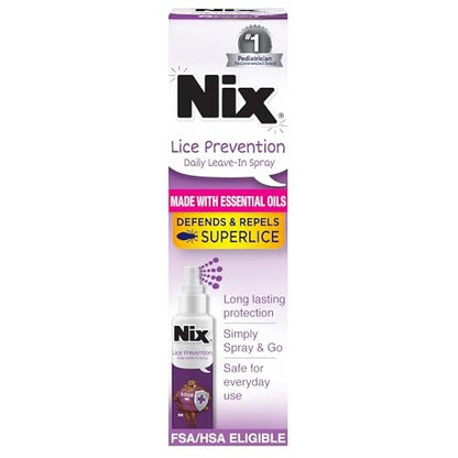 Nix Lice Prevention Tägliches Leave-In Spray für Kinder – Lang anhaltender Schutz, wehrt Superläuse ab, 177 ml