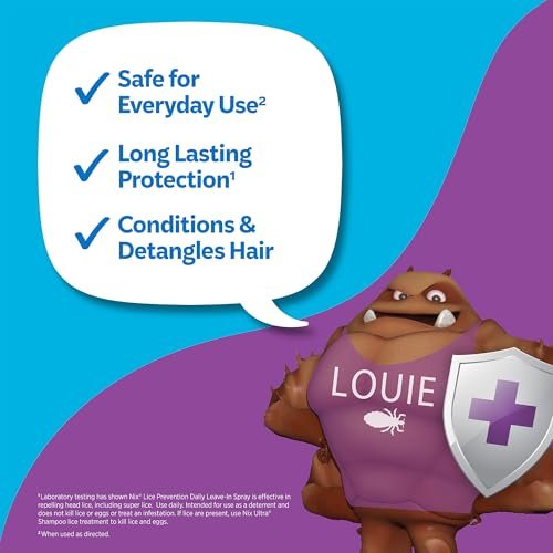 Nix Lice Prevention Tägliches Leave-In Spray für Kinder – Lang anhaltender Schutz, wehrt Superläuse ab, 177 ml