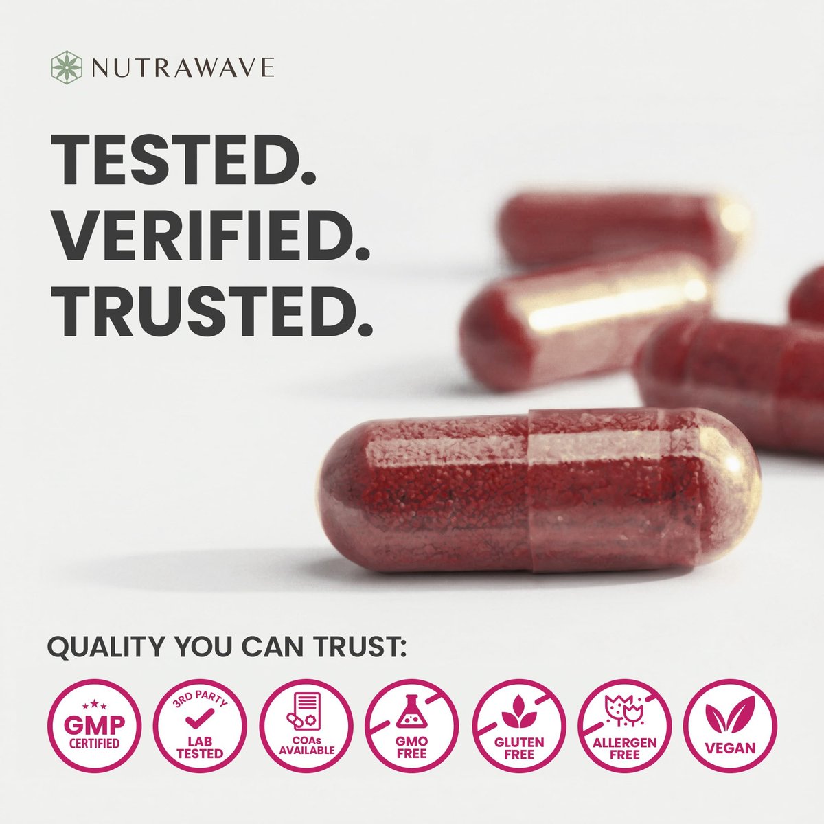 Nutra Wave 1400 mg Bio-Rote-Bete-Kapseln pro Portion – Stickstoffmonoxid-Booster für Männer – Unterstützt Blutdruck, Energie, Durchblutung und Herzgesundheit – Nicht-GVO, vegan – 120 Kapseln / 60-Tage-Vorrat