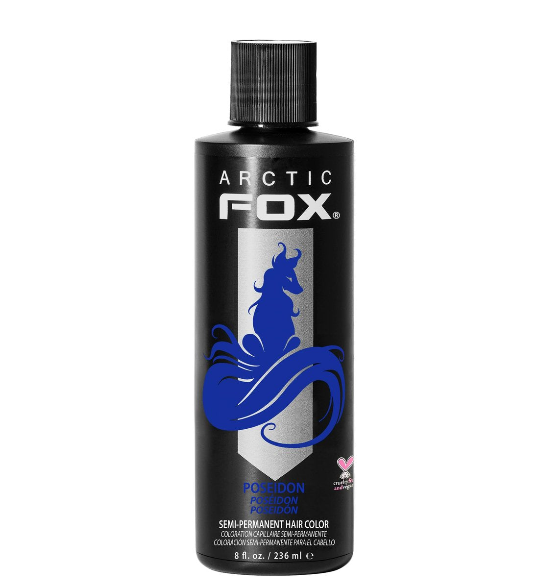 Arctic Fox Semi-Permanente Haarfarbe – Vegan & Tierversuchsfrei – Lebendiges Blau – Pflegende Formel – Lang anhaltend – Ammoniakfrei – Für alle Haartypen – 237 ml – Poseidon