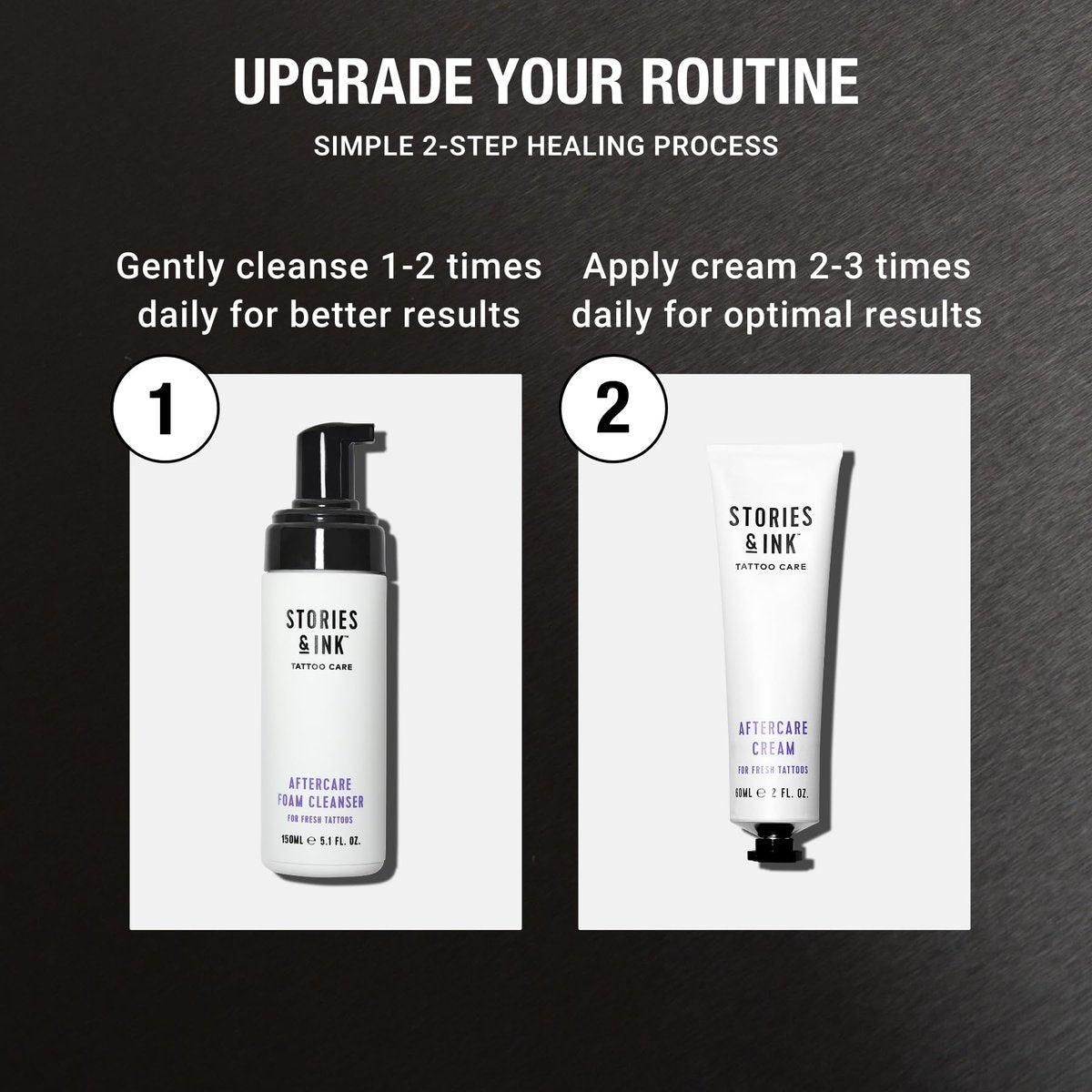 Stories & Ink Tattoo Care | Aftercare Cream für frische Tattoos | Beruhigende Feuchtigkeitscreme zur Linderung von juckender, gereizter neuer Tinte | Ultra-sanfter Tattoo-Heilbalsam, parfümfrei, 60 ml / 2 Fl Oz