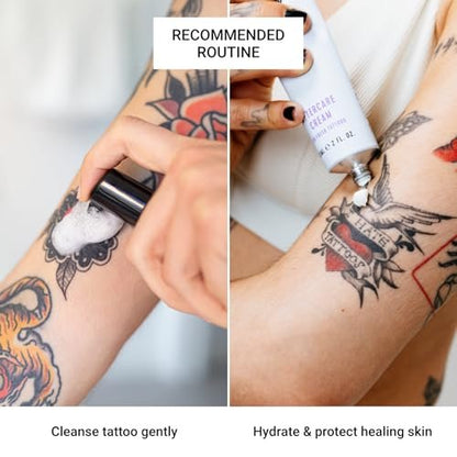 Stories & Ink Tattoo Care | Aftercare Cream für frische Tattoos | Beruhigende Feuchtigkeitscreme zur Linderung von juckender, gereizter neuer Tinte | Ultra-sanfter Tattoo-Heilbalsam, parfümfrei, 60 ml / 2 Fl Oz