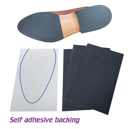 Unikstep 4-teilige Sohlenschutz-Pads für Schuhe, rutschfeste Griffstreifen für Sohle und Ferse, selbstklebend, geräuschreduzierend (Schwarz)
