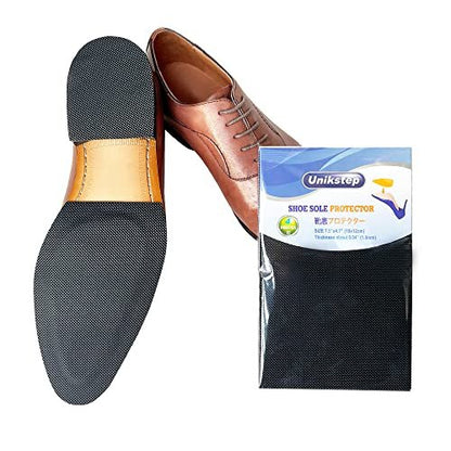 Unikstep 4-teilige Sohlenschutz-Pads für Schuhe, rutschfeste Griffstreifen für Sohle und Ferse, selbstklebend, geräuschreduzierend (Schwarz)